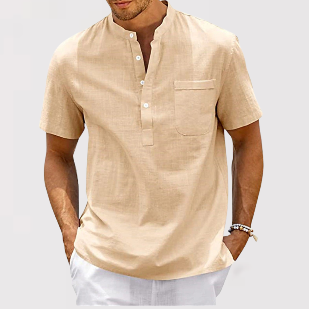 RIALO | ポケット付きヘンリーネックシャツ